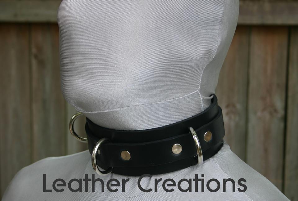 Leather bondage collar